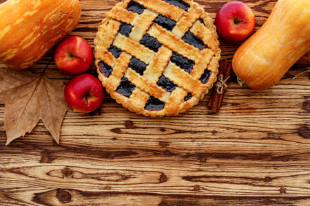 Berry tart pie served on table close upの写真素材