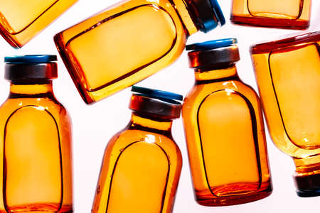 Medical background of ampule vials for injections