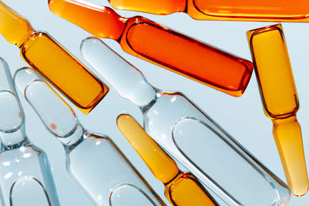 Medical background of ampule vials for injectionsの写真素材