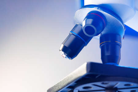 Photo of a professional microscope close up