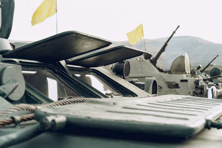 Close up photo of a russian tankの写真素材