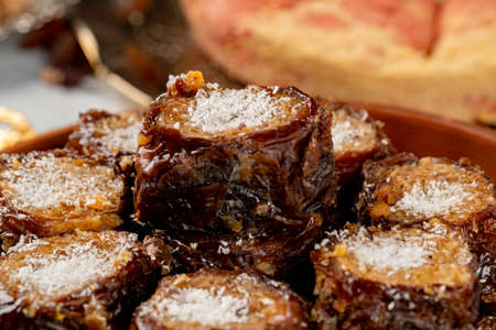 Turkish baklava pastry sweets close up photoの写真素材