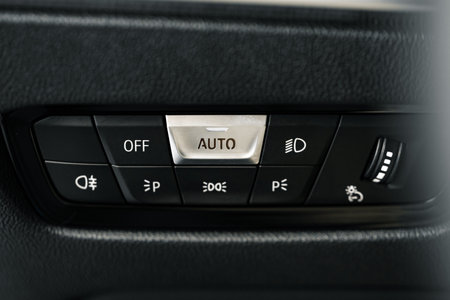 Buttons panel of the car on the dashboard