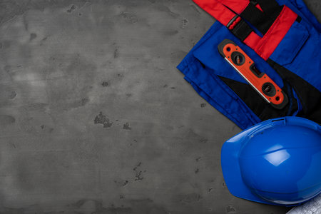 Top view of uniform of construction workerの写真素材