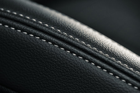 Leather seats of a new luxury carの写真素材