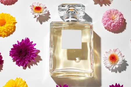 Perfume bottle for women in flower buds