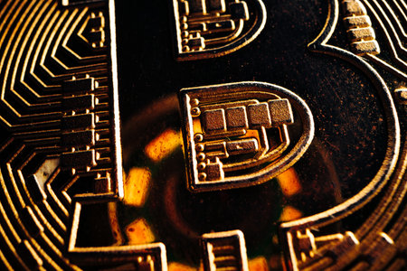 Close up photo of bitcoin crypto currency