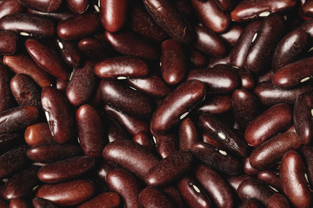 Heap of beans. Raw beans texture background. Close up.