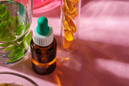 Alternative medicine concept. Natural herbal homeopathic medicine