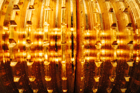 Metal golden water pipe fitting piece macro