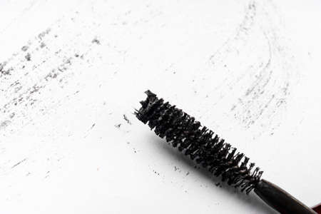 Stroke of black mascara with applicator brushの写真素材