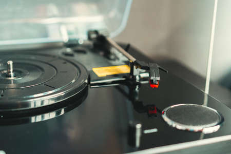 Close up shot of a vintage record playerの写真素材
