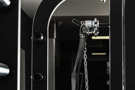 Weightlifting belt on a training apparatus close upの写真素材