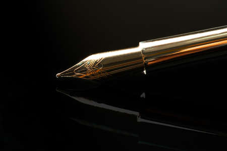 Close up of a pen on black backgroundの写真素材