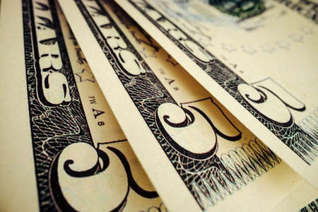 American dollar banknotes close up, macro photoの写真素材