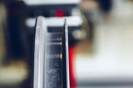 Close up of production equipment in cable plantの写真素材