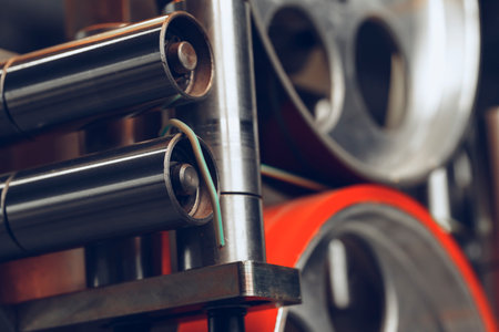 Process of cable production in a factoryの写真素材
