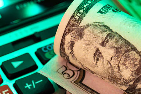 American dollar usd banknotes stack close up