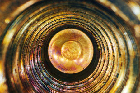 Metal nut on black background close up