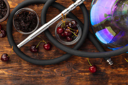 Shisha parts with fresh cherry close upの写真素材