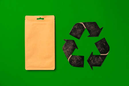 Concept of paper recycling, eco friendly consumerismの写真素材