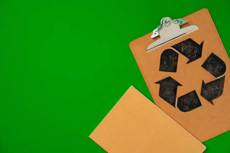Concept of paper recycling, eco friendly consumerismの写真素材