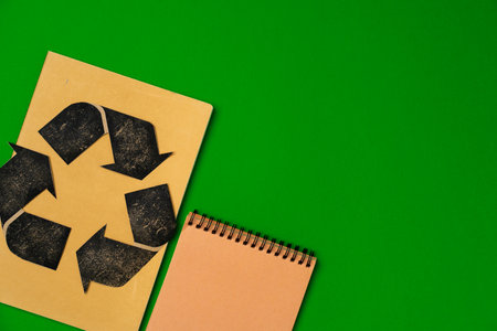 Concept of paper recycling, eco friendly consumerismの写真素材