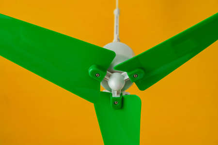 Plastic windmill model propeller indoors close upの写真素材