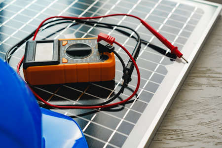 Alternative energy solar power panel close upの写真素材