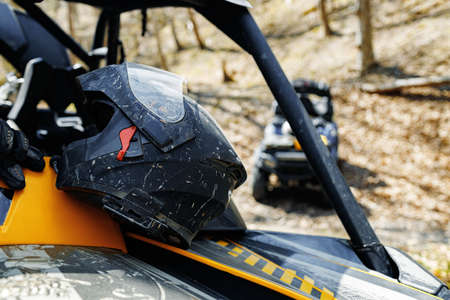 Details of Atv quad bike close up