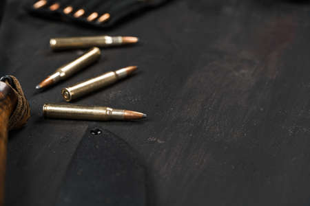 Close up of cartridges for hunting shotgunの写真素材