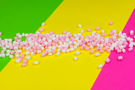 minimal sweet marshmallow on color background