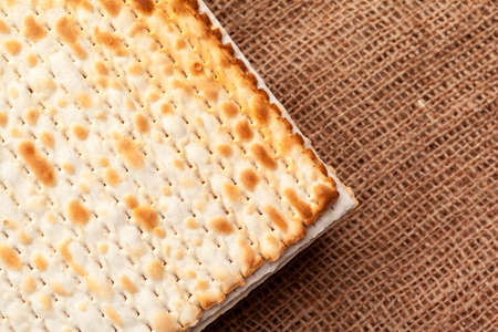 matzo flatbread for Jewish high holiday celebrations on the table