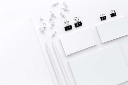 Blank stationery/ business branding isolated on white backgroundの写真素材