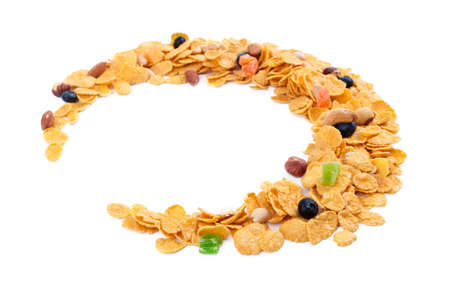 Corn flakes assortment as a background copy space