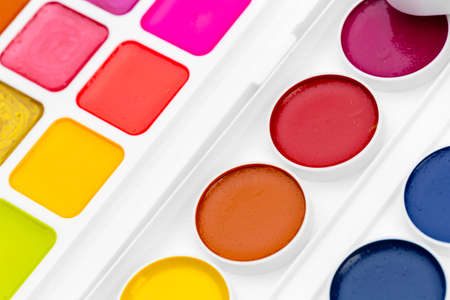 Set of watercolor paints