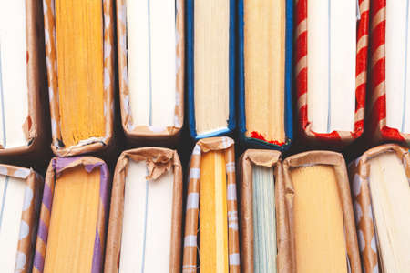 books on a blue backgroundの写真素材