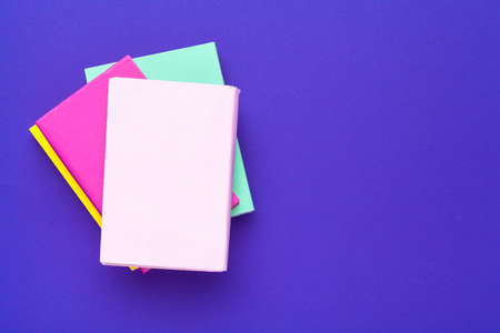 books on a blue backgroundの写真素材