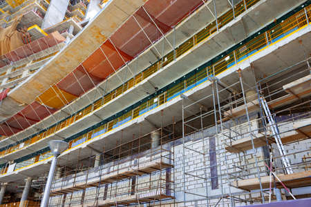 Building construction site in a street in Dubaiの写真素材