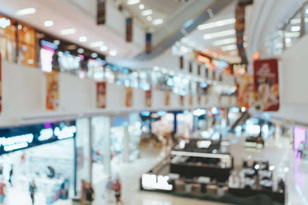 Abstract blurred background of modern shopping centerの写真素材