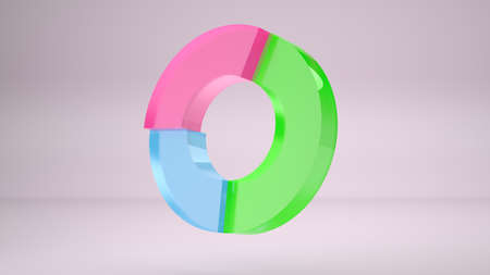 3D render of colorful business diagram on pink backgroundの写真素材
