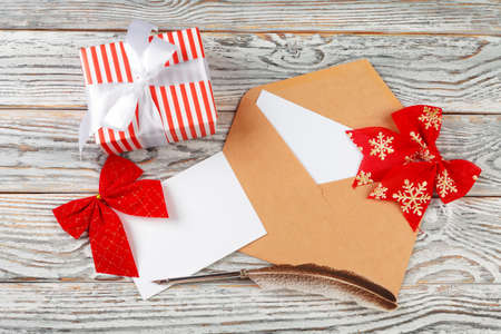 To do list for new year, christmas concept writing on wooden backgroundの写真素材
