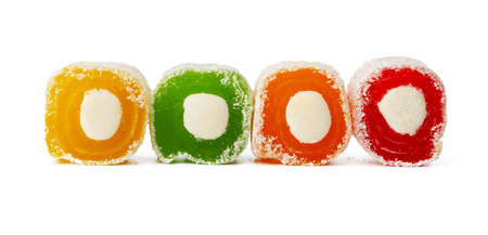 Turkish delight dessert isolated on white background