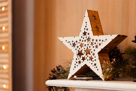 Christmas star decor or New Year minimal concept