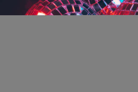 Mirror balls Illuminating in the dark close upの写真素材