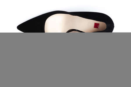 Female shoes on a white background. Top view.の写真素材