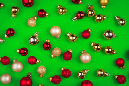 Small shiny Christmas baubles background. Christmas decorの写真素材