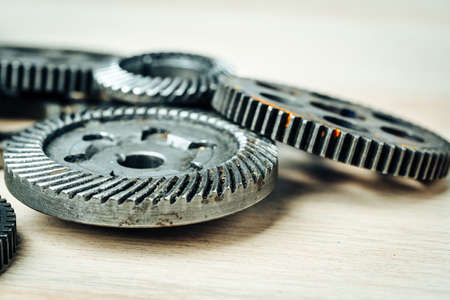 Gears from an old industrial machineの写真素材