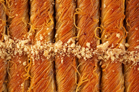 Top view food pattern texture of Turkish baklavaの写真素材