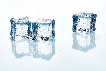 ice cubes on blue backgroundの写真素材